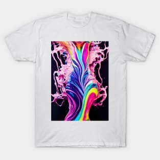 Painted Insanity Dripping Madness 7 - Abstract Surreal Expressionism Digital Art - Bright Colorful Portrait Painting - Dripping Wet Paint & Liquid Colors T-Shirt